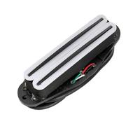 Musiclily Hot Rails Pastilla Humbucker Formato Single Coil Pickup para Guitarra Eléctrica Strat Squier,Cuerpo Blanco con Rail Negro