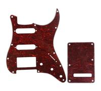 Musiclily HSS Set de Pickguard Golpeador y Placa Trasera Strat para Fender American/México Standard Stratocaster Estilo Moderno, 4 capas Red Tortoise