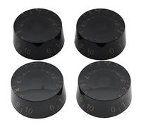 Musiclily Métrica 6mm Botones de Potenciómetros Guitarra Speed Knobs Perillas de Control para Guitarra Eléctrica Epiphone Les Paul, Negro con Numero Dorado(4 Piezas)