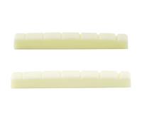 Musiclily Plástico de Resina Urea Ranurada 42mm Cejuela Superior Tipo Strato Tele Nut Base Plana para Guitarra Eléctrica Stratocaster/Telecaster 6 Cuerdas, Marfil(2 Piezas)
