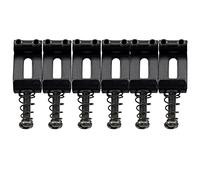 Musiclily Pro 10,5mm Acero Silletas Vintage Strat Saddles para Trémolo Puente Guitarra eléctrica Stratocaster, Negro (Juego de 6)