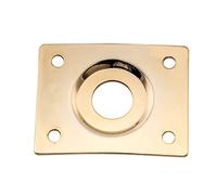 Musiclily Pro 10mm Acero Curvada Recessed Rectangular Placa Jack para Guitarra Eléctrica y Bajo, Dorado