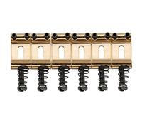 Musiclily Pro 11,3mm Acero Silletas Vintage Strat Saddles para Trémolo Puente Guitarra eléctrica Stratocaster, Dorado(Juego de 6)