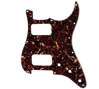 Musiclily Pro 11 Agujero Round Corner HH Golpeador Strato 2 Humbuckers Pickguard para Guitarra Eléctrica American/Mexican Fender Standard Stratocaster, 4 capas Tortoise Shell
