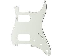 Musiclily Pro 11 Agujero Round Corner HH Golpeador Strato 2 Humbuckers Pickguard para Guitarra Eléctrica American/Mexican Fender Standard Stratocaster, 3 capas Aged White