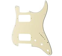 Musiclily Pro 11 Agujero Round Corner HH Golpeador Strato 2 Humbuckers Pickguard para Guitarra Eléctrica American/Mexican Fender Standard Stratocaster, 3 capas Crema