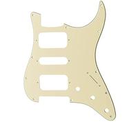 Musiclily Pro 11 Agujero Round Corner HSH Golpeador Strato Pickguard para Guitarra Eléctrica American/Mexican Fender Standard Stratocaster, 3 capas Crema