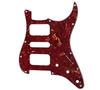 Musiclily Pro 11 Agujero Round Corner HSH Golpeador Strato Pickguard para Guitarra Eléctrica American/Mexican Fender Standard Stratocaster, 4 capas Vintage Tortoise