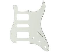 Musiclily Pro 11 Agujero Round Corner HSH Golpeador Strato Pickguard para Guitarra Eléctrica American/Mexican Fender Standard Stratocaster, 3 capas Aged White