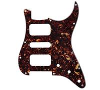 Musiclily Pro 11 Agujero Round Corner HSH Golpeador Strato Pickguard para Guitarra Eléctrica American/Mexican Fender Standard Stratocaster, 4 capas Tortoise Shell