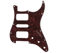 Musiclily Pro 11 Agujero Round Corner HSH Golpeador Strato Pickguard para Guitarra Eléctrica American/Mexican Fender Standard Stratocaster, 4 capas Red Tortoise