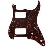 Musiclily Pro 11 Agujeros Golpeador ST Guitarra HH Pickguard Con Agujeros para Esquina Redonda 2 Humbucker 2 Potenciómetros para Guitarra Eléctrica tipo Fender Squier Strat, 4 capas Tortoise Shell