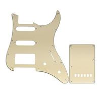 Musiclily Pro 11 Agujeros Golpeador y Placa Trasera Set para Guitarra Eléctrica Yamaha PAC012 HSS, 3 capas Crema