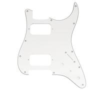 Musiclily Pro 11 Agujeros HH Golpeador ST Mini Switch 3 capas Blanco | Con Agujeros para Esquina Redonda 2 Humbucker 2 Potenciómetros,para Guitarra Eléctrica tipo Fender Squier Strat