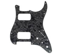 Musiclily Pro 11 Agujeros HH Golpeador ST Mini Switch 4 capas Black Pearl | Con Agujeros para Esquina Redonda 2 Humbucker 2 Potenciómetros,para Guitarra Eléctrica tipo Fender Squier Strat
