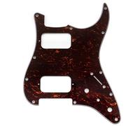 Musiclily Pro 11 Agujeros HH Golpeador ST Mini Switch 4 capas Red Tortoise | Con Agujeros para Esquina Redonda 2 Humbucker 2 Potenciómetros,para Guitarra Eléctrica tipo Fender Squier Strat