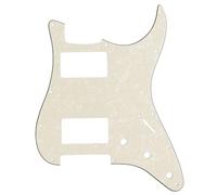 Musiclily Pro 11 Agujeros HH Strat Pickguard Humbucker Golpeador para Guitarra Fender American/México Standard Stratocaster Estilo Moderno, 4 capas Parchment Pearl