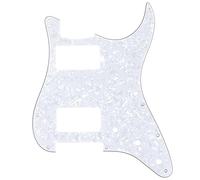 Musiclily Pro 11 Agujeros HH Strat Pickguard Humbucker Golpeador para Guitarra Fender American/México Standard Stratocaster Estilo Moderno, 4 capas White Pearl
