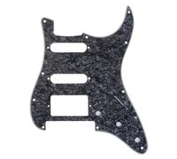 Musiclily Pro 11 Agujeros HSS Modern-Style Strat Pickguard Golpeador para Guitarra American/México Standard Stratocaster con Floyd Rose Puente Cut, 4 capas Black Pearl