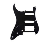 Musiclily Pro 11 Agujeros HSS Modern-Style Strat Pickguard Golpeador para Guitarra Zurdos American/México Standard Stratocaster con Floyd Rose Puente Cut, 3 capas Negro