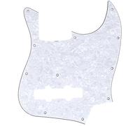 Musiclily Pro 11 Agujeros Pickguard de Bajo Estilo J Golpeador para JPN Fender Japan de 4 Cuerdas,4 capas White Pearl