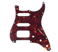 Musiclily Pro 11 Agujeros Round Corner HSS Guitar Strat Pickguard Golpeador para Estados Unidos/Mexicana Stratocaster Pastillas Abierta, 4 capas Tortoise
