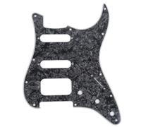Musiclily Pro 11 Agujeros Round Corner HSS Guitar Strat Pickguard Golpeador para Estados Unidos/Mexicana Stratocaster Pastillas Abierta, 4 capas White Pearl