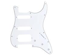 Musiclily Pro 11 Agujeros Round Corner HSS Guitar Strat Pickguard Golpeador para Estados Unidos/Mexicana Stratocaster Pastillas Abierta, 3 capas Blanco