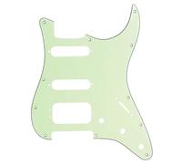 Musiclily Pro 11 Agujeros Round Corner HSS Guitar Strat Pickguard Golpeador para Estados Unidos/Mexicana Stratocaster 3 Tornillos para Pastilla del Humbucker, 3 capas Mint Green