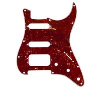 Musiclily Pro 11 Agujeros Round Corner HSS Guitar Strat Pickguard Golpeador para Estados Unidos/Mexicana Stratocaster 3 Tornillos para Pastilla del Humbucker, 3 capas Vintage Tortoise