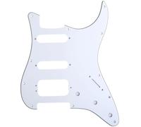 Musiclily Pro 11 Agujeros Round Corner HSS Guitar Strat Pickguard Golpeador para Estados Unidos/Mexicana Stratocaster 3 Tornillos para Pastilla del Humbucker, 3 capas Blanco