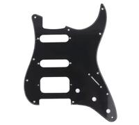 Musiclily Pro 11 Agujeros Round Corner HSS Guitar Strat Pickguard Golpeador para Estados Unidos/Mexicana Stratocaster Pastillas Abierta, 1 capa Brillante Negro