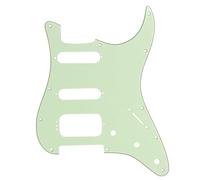 Musiclily Pro 11 Agujeros Round Corner HSS Guitar Strat Pickguard Golpeador para USA/Mexicana Stratocaster 4 Tornillos para Pastilla del Humbucker, 3 capas Mint Green