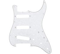 Musiclily Pro 11 Agujeros SSS 62 Strat Pickguard Golpeador Guitarra para MIJ JPN Japan Stratocaster,4 capas White Pearl