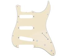 Musiclily Pro 11 Agujeros SSS 62 Strat Pickguard Golpeador Guitarra para MIJ JPN Japan Stratocaster,3 capas Crema