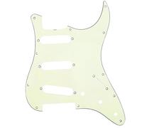 Musiclily Pro 11 Agujeros SSS 62 Strat Pickguard Golpeador Guitarra para MIJ JPN Japan Stratocaster,3 capas Marfil Mint