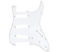 Musiclily Pro 11 Agujeros SSS 72 o 64 Strat Pickguard Golpeador Guitarra para MIJ JPN Japan Stratocaster, 3 capas Blanco