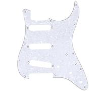 Musiclily Pro 11 Agujeros SSS 72 o 64 Strat Pickguard Golpeador Guitarra para MIJ JPN Japan Stratocaster, 4 capas White Pearl