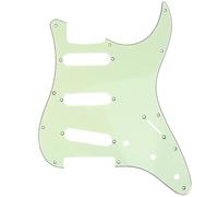 Musiclily Pro 11 Agujeros SSS 72 o 64 Strat Pickguard Golpeador Guitarra para MIJ JPN Japan Stratocaster, 3 capas Mint Green