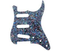 Musiclily Pro 11 Agujeros SSS Golpeador ST Pickguard 4 capas Abalone Shell | para Guitarra Eléctrica Fender Strat USA/México Standard Estilo Moderno
