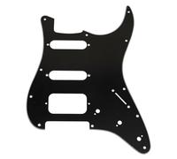 Musiclily Pro 11 Agujeros ST Golpeador Pickguard para Guitarra Eléctrica Squier Sonic Strat HSS, 3 capas Negro