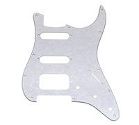 Musiclily Pro 11 Agujeros ST Golpeador Pickguard para Guitarra Eléctrica Squier Sonic Strat HSS, 4 capas White Pearl
