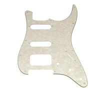 Musiclily Pro 11 Agujeros ST Golpeador Pickguard para Guitarra Eléctrica Squier Sonic Strat HSS, 4 capas Aged White Pearl
