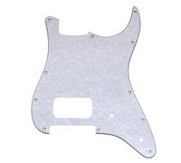 Musiclily Pro 11 Agujeros ST Golpeador Pickguard para Guitarra Eléctrica Squier Sonic Strat HT H, 4 capas White Pearl