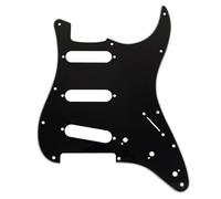 Musiclily Pro 11 Agujeros ST Golpeador Pickguard para Guitarra Eléctrica Squier Sonic Strat SSS, 3 capas Negro
