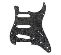 Musiclily Pro 11 Agujeros ST Golpeador Pickguard para Guitarra Eléctrica Squier Sonic Strat SSS, 4 capas Black Pearl