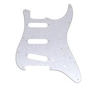 Musiclily Pro 11 Agujeros ST Golpeador Pickguard para Guitarra Eléctrica Squier Sonic Strat SSS, 4 capas White Pearl