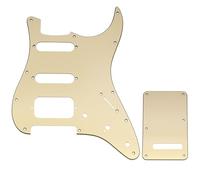 Musiclily Pro 11 Agujeros ST Golpeador y Placa Trasera para Guitarra Eléctrica Squier Sonic Strat HSS, 3 capas Crema