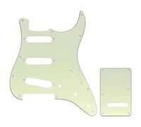 Musiclily Pro 11 Agujeros ST Golpeador y Placa Trasera para Guitarra Eléctrica Squier Sonic Strat SSS, 3 capas Mint Green