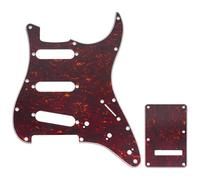 Musiclily Pro 11 Agujeros ST Golpeador y Placa Trasera para Guitarra Eléctrica Squier Sonic Strat SSS, 4 capas Red Tortoise